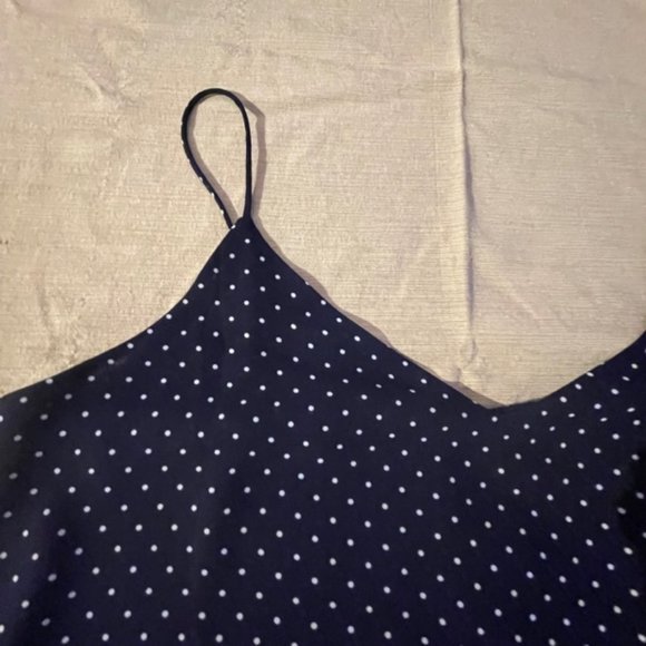 Navy Blue Double Layer Polka Dot Camisole - size 12 - Picture 2 of 8